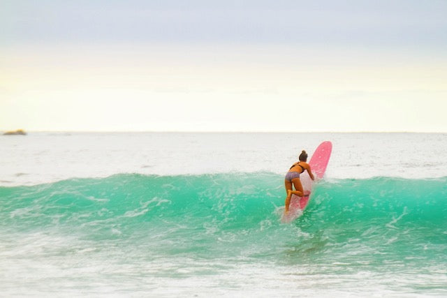 Robin Lanei surfing mexico her waves