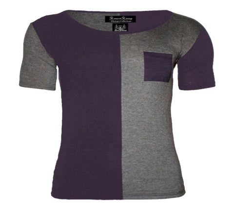 Men's Mulled Grape & Grey Pocket Scoop Neck T-shirt