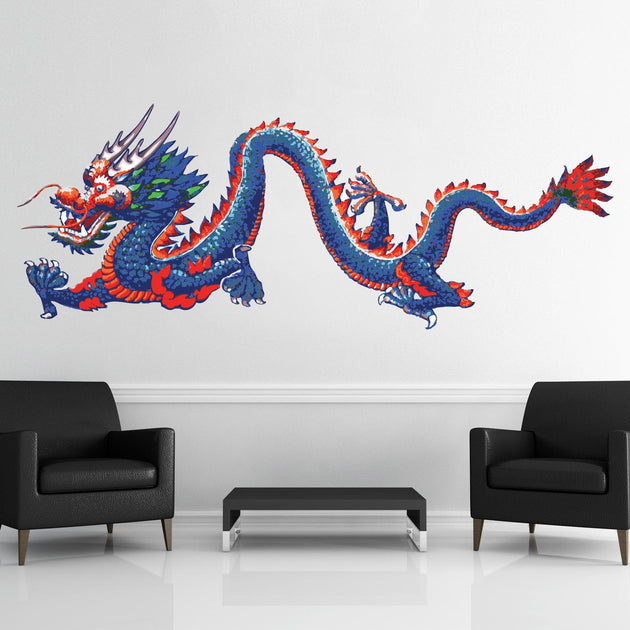 Dragon Flame Animal China Fire Wall decor Wall Decal Car sticker Window Sticker Vinyl sticker Handmade 4591
