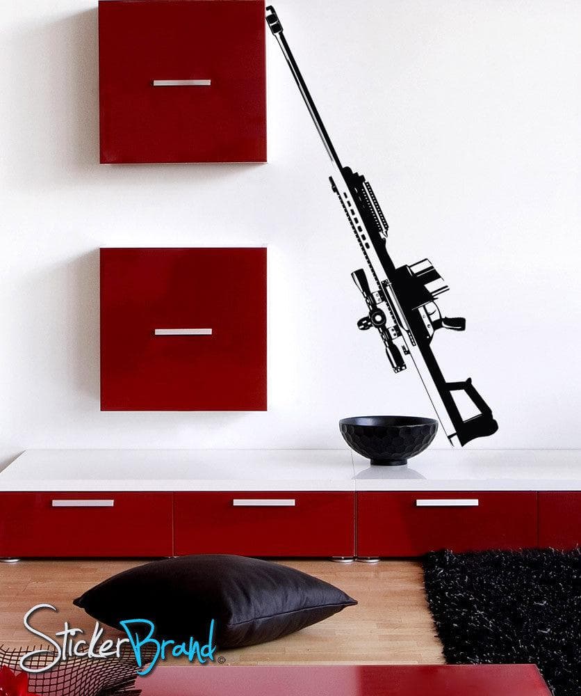 Military 50 Cal. Caliper Sniper Rifle Gun Wall Decal. JH264