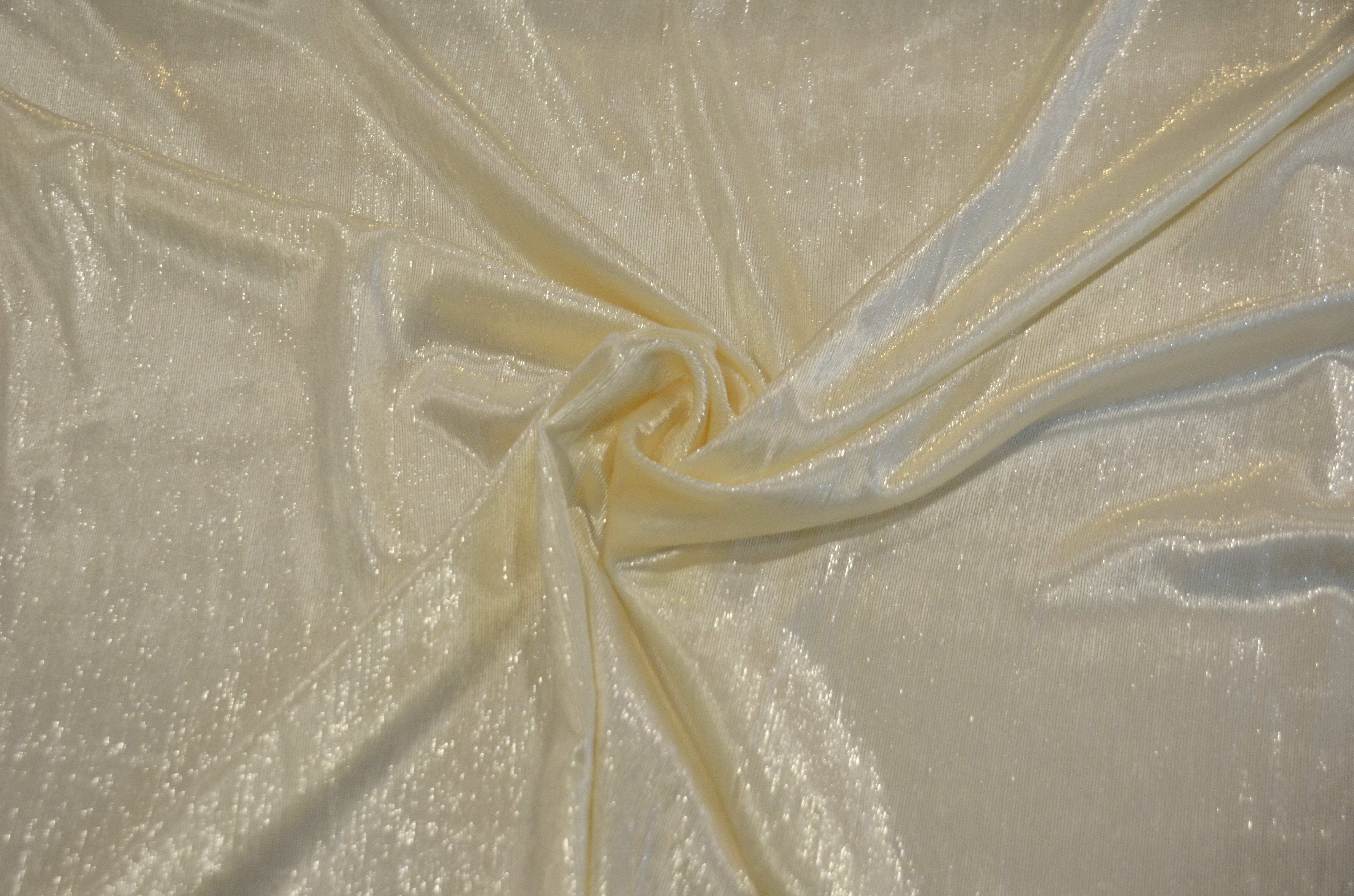 Ivory Silky Velvet with Metallic Lurex