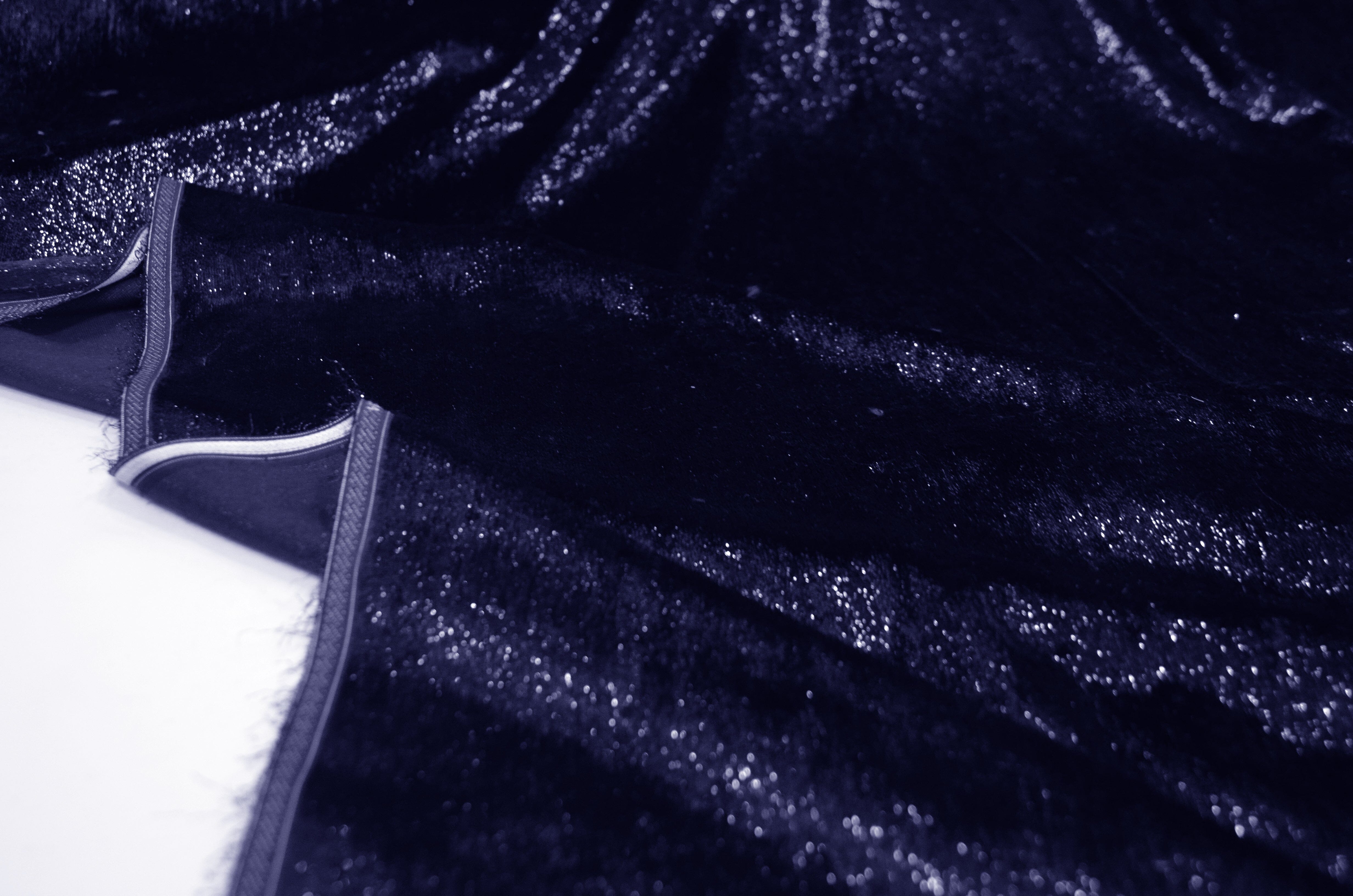 Navy Silky Velvet with Metallic Lurex