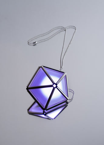 WXYZ ELECTROCOUTURE ELEMENTS PYRAMID LIGHT UP NECKLACE PENTAGON