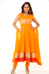 Trendy Yellow Anarkali Dress