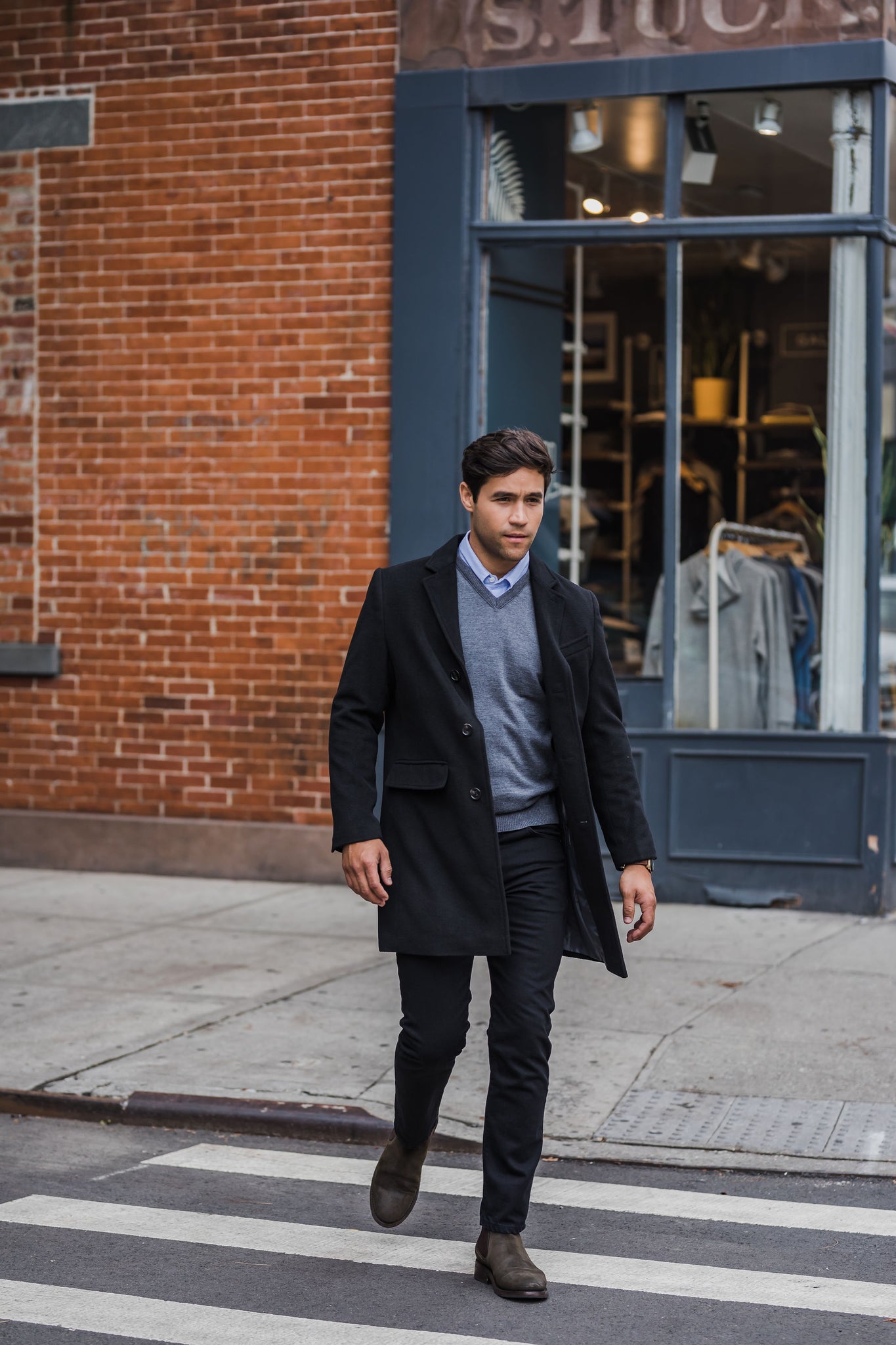 Olive suede Chelsea boots