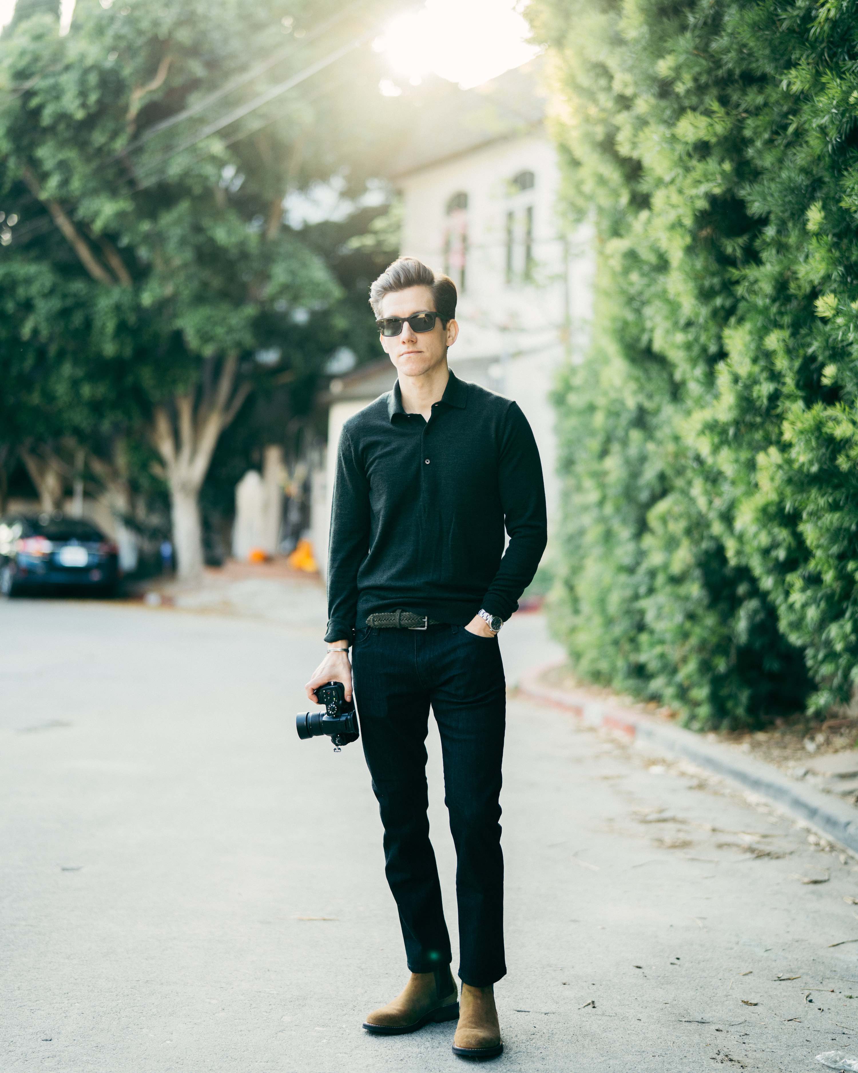 Green wool polo