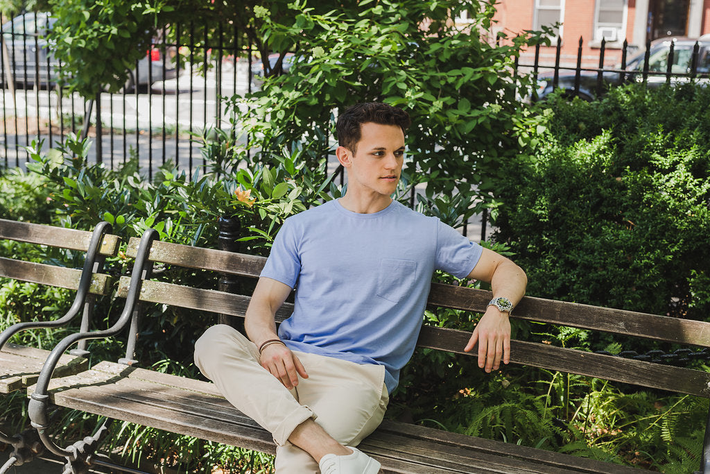 Light blue t-shirt with chinos