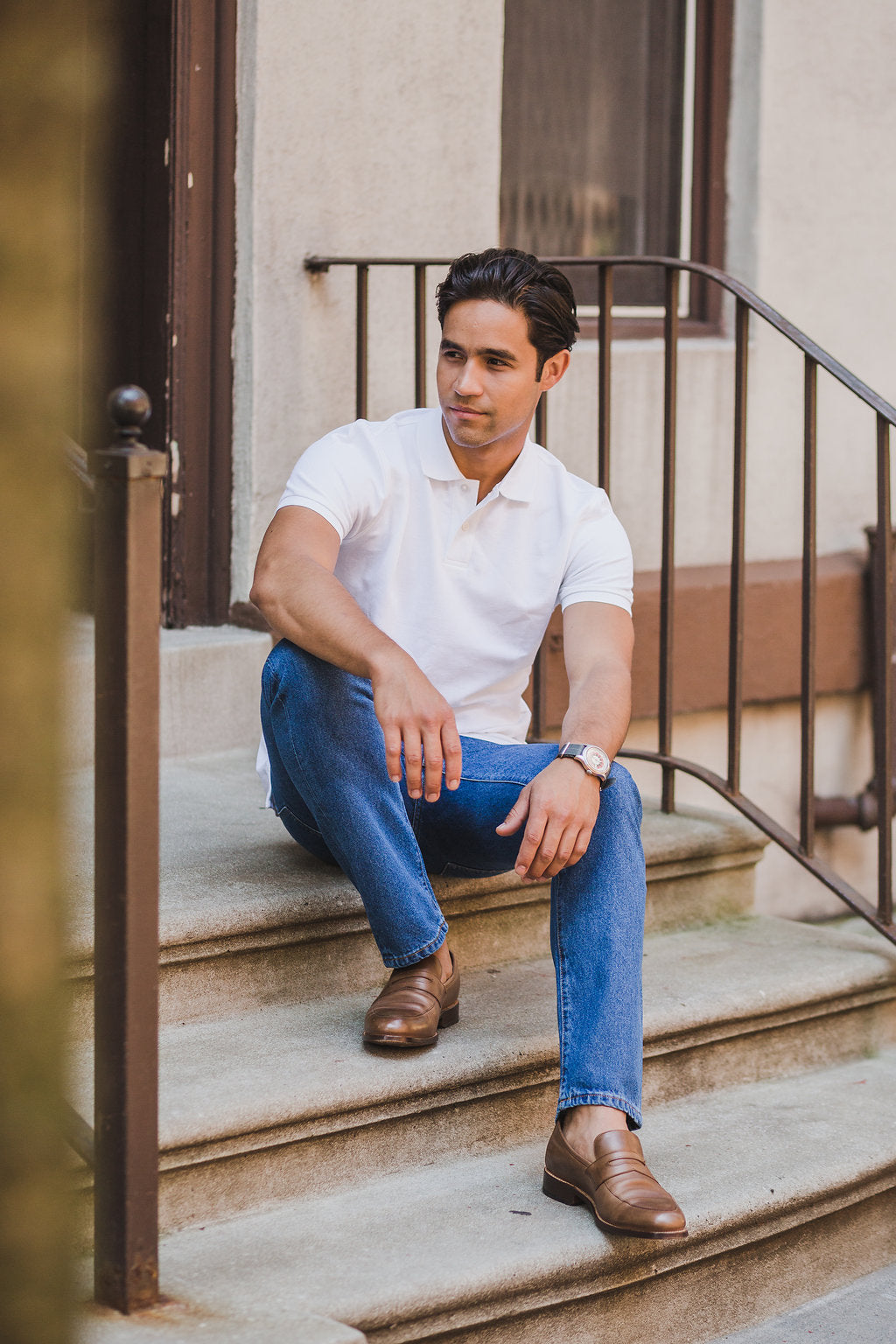 Polo with jeans and loafers