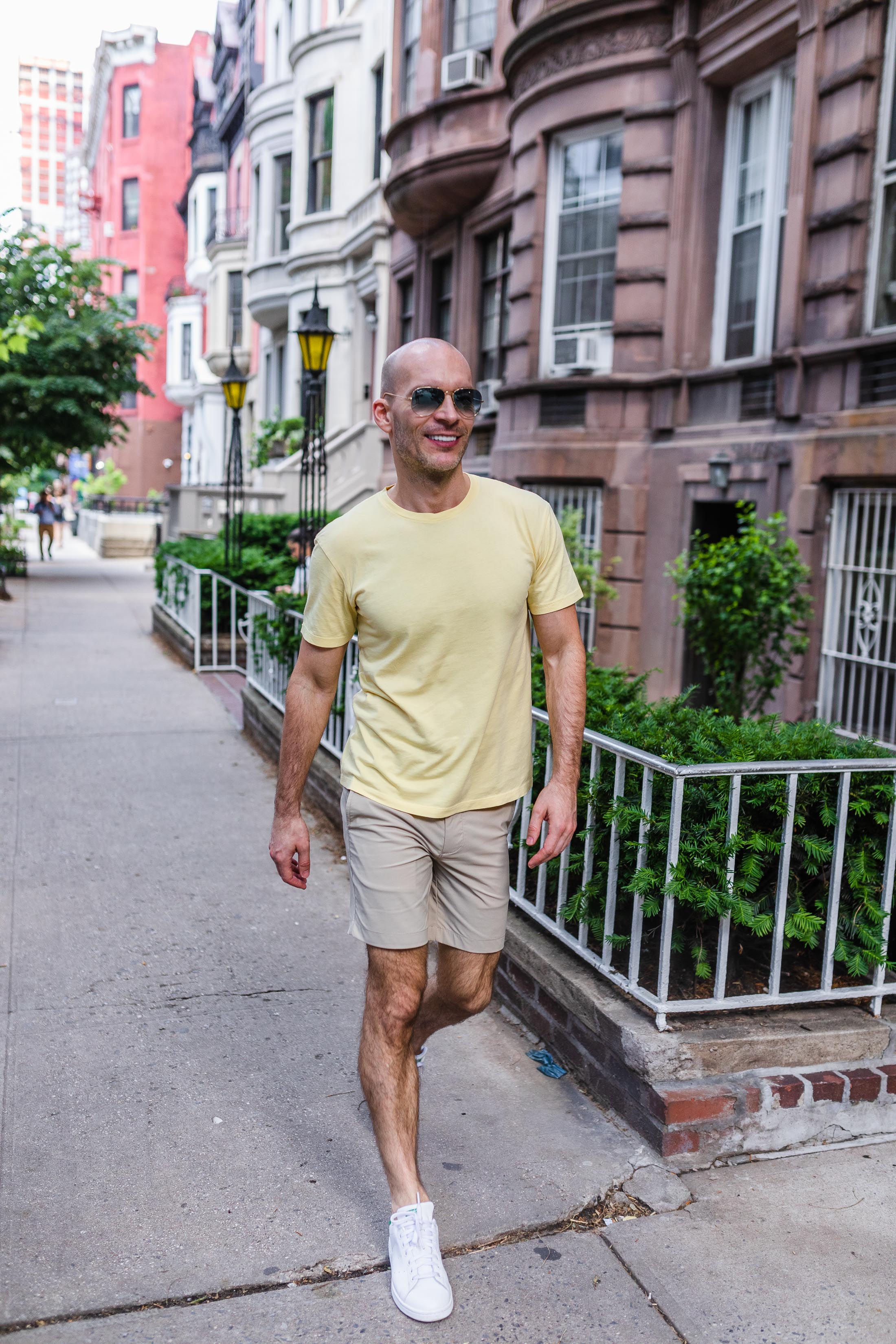 Yellow t-shirt with shorts