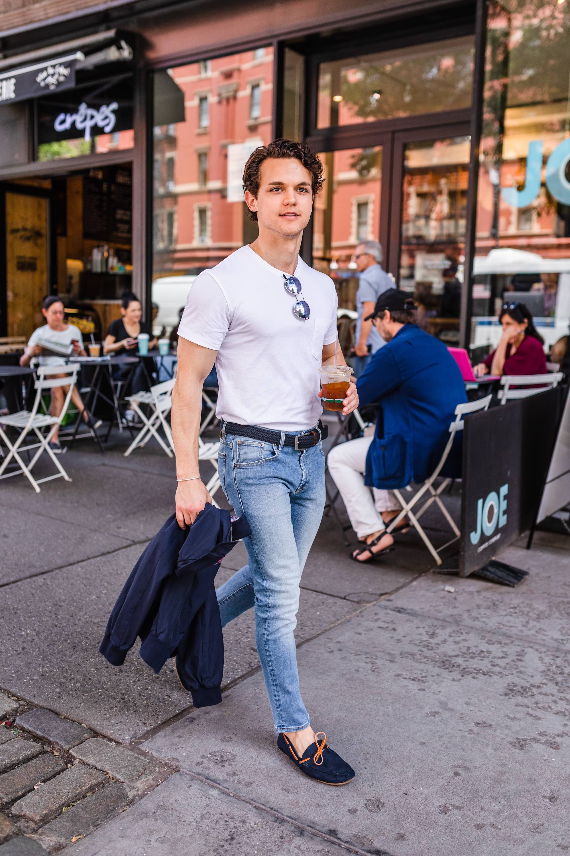 T-shirt tucked in with jeans