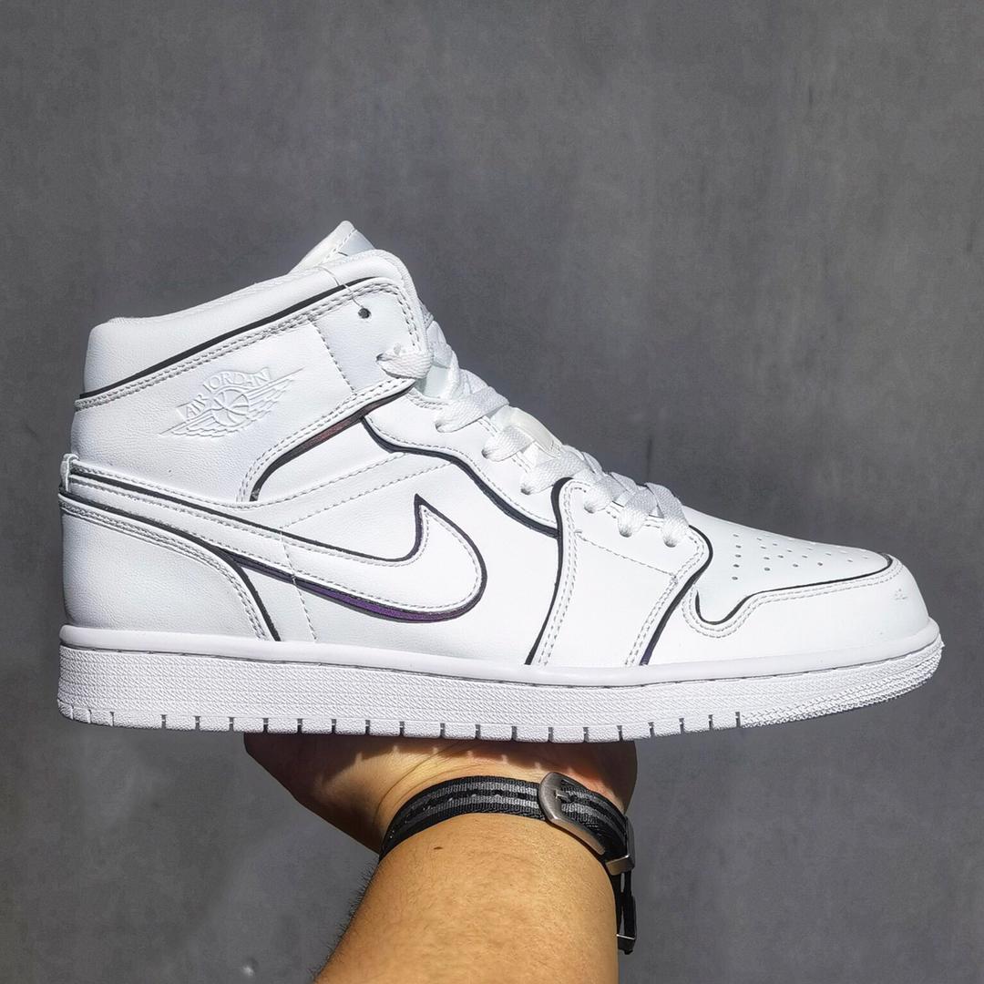 jordan 1 mid iridescent reflective white