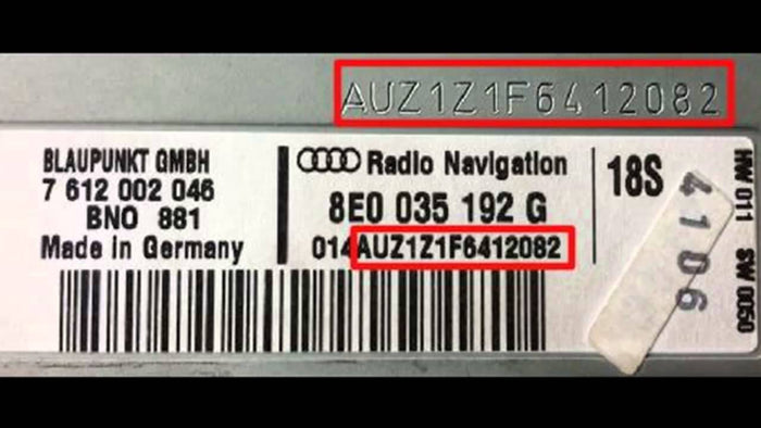 How to find my Audi A3 Radio Code