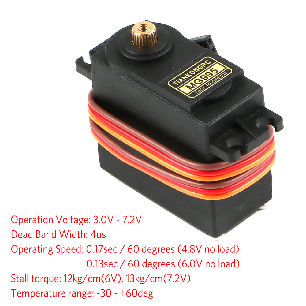 4pcs MG995 360° High Torque Metal Gear RC Servo Motor For Boat Helicopter Car C# 