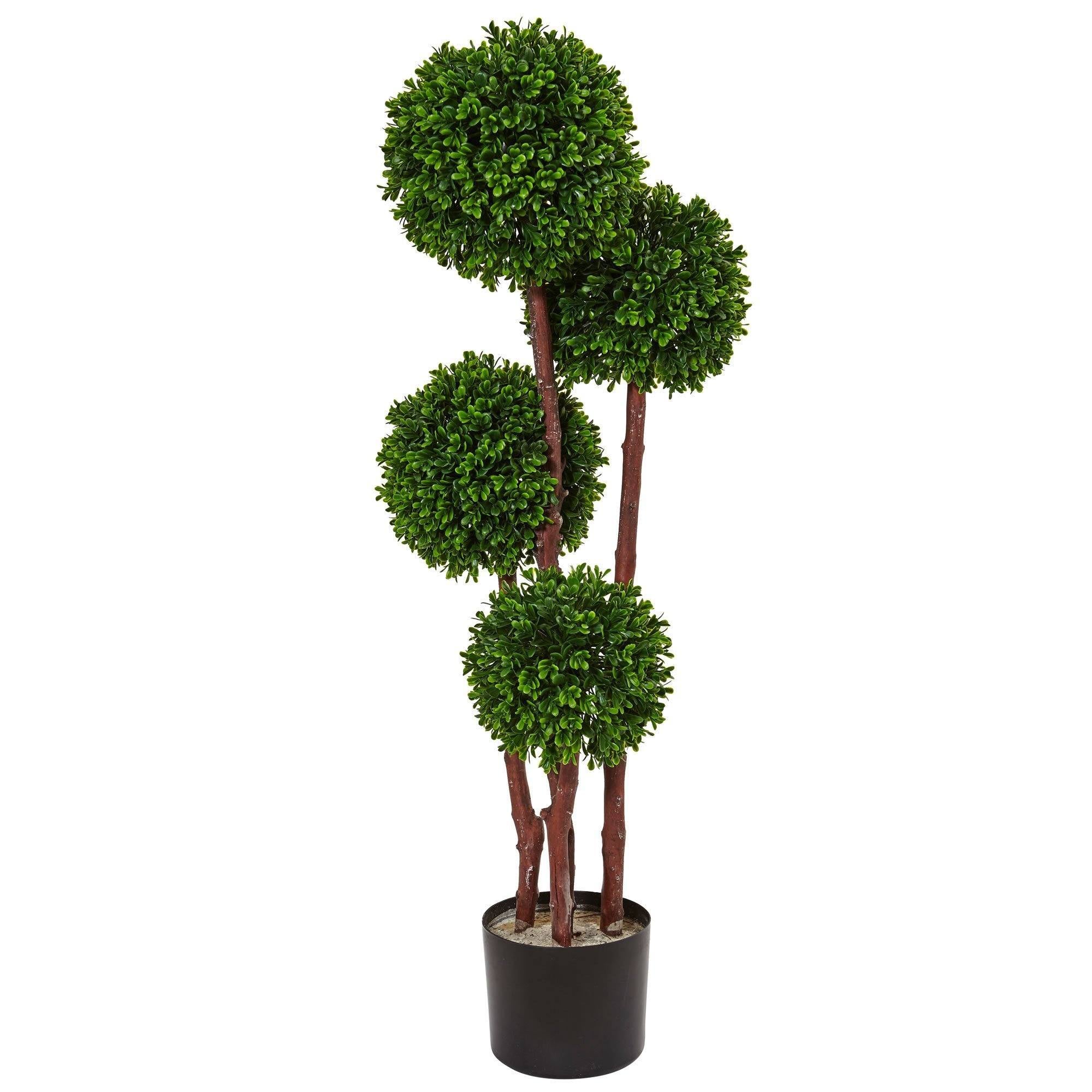 5ft 3" TOPIARY ARTIFICIAL OUTDOOR BOXWOOD TREE BUSH SPIRAL TWIST 63" PORCH 5 UV 