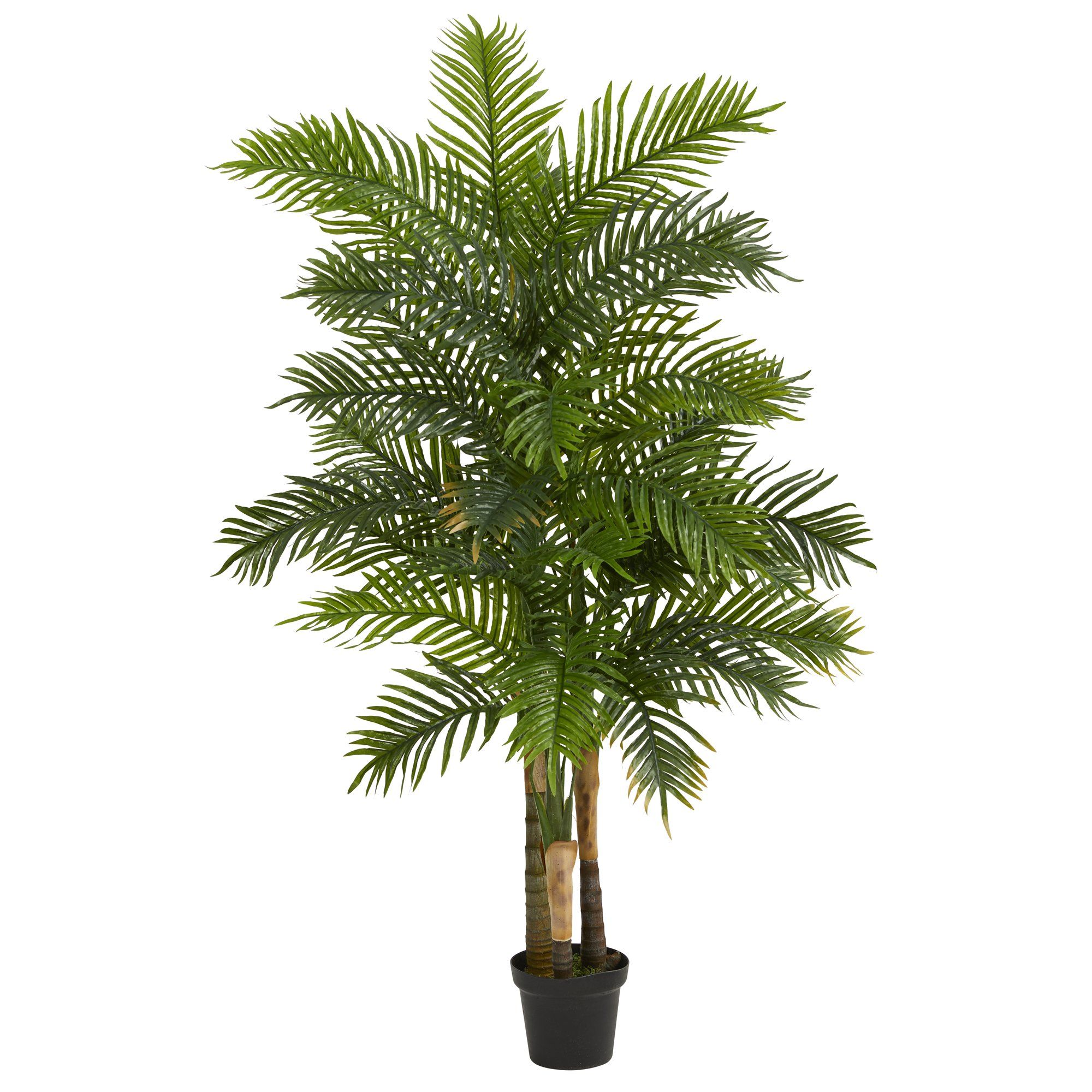 Two 6' Artificial Areca Palm Trees Silk Plants In Pot 