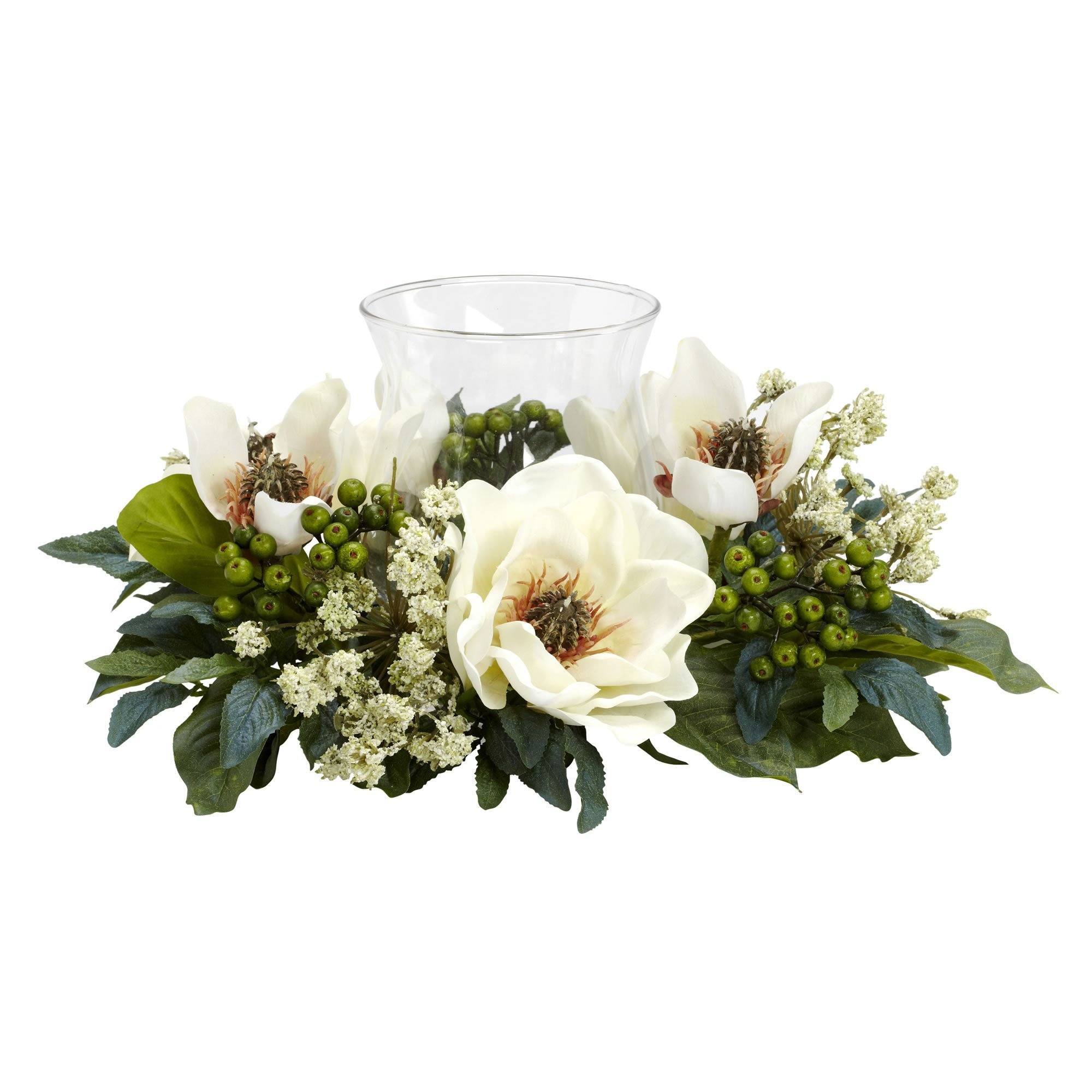Nearly Natural 4685-AP Rose Candelabrum Decorative Silk Flower Arrangement Pastel
