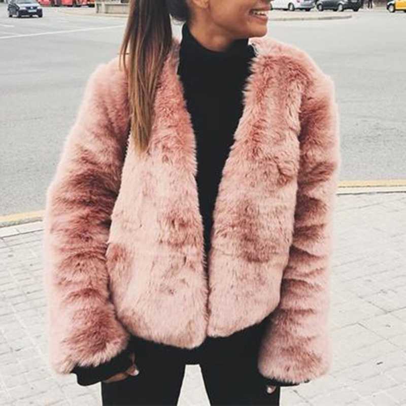 pink short fur jacket