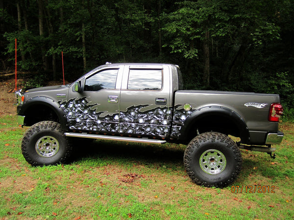 ford truck skull wave decal wrap