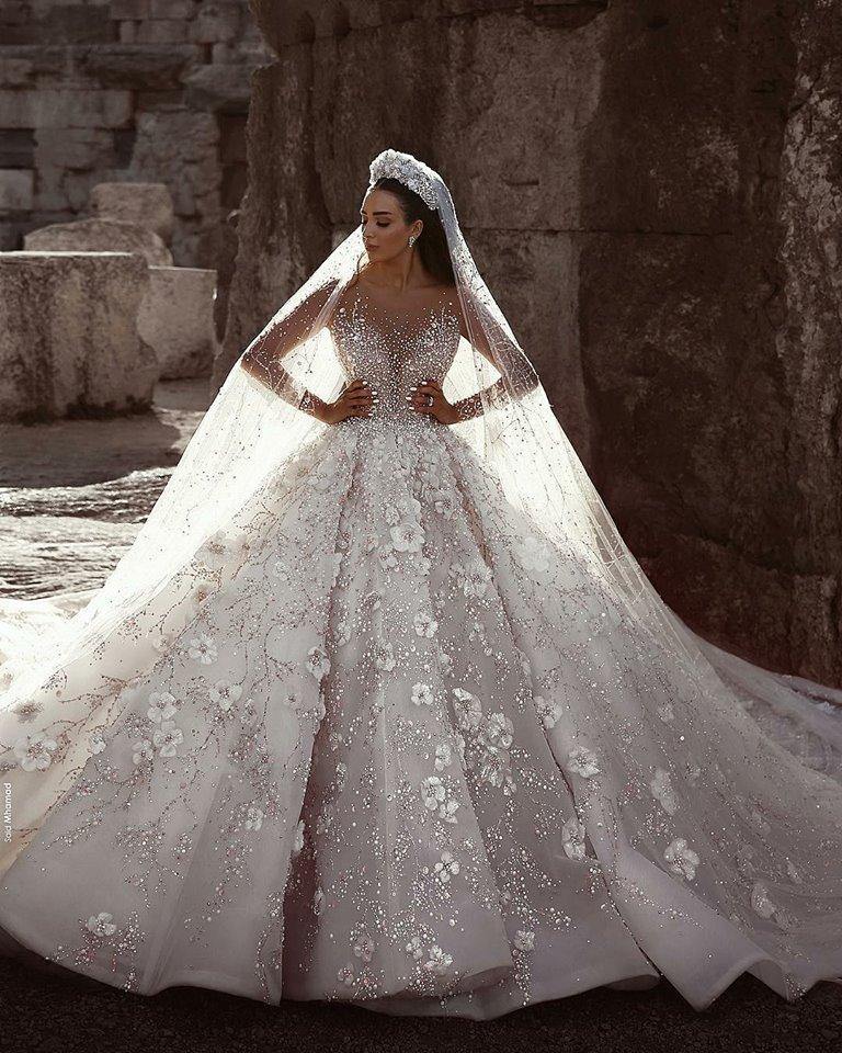 lace crystal wedding dresses