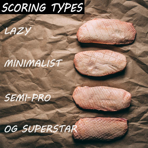 Image of various types of knife scoring.