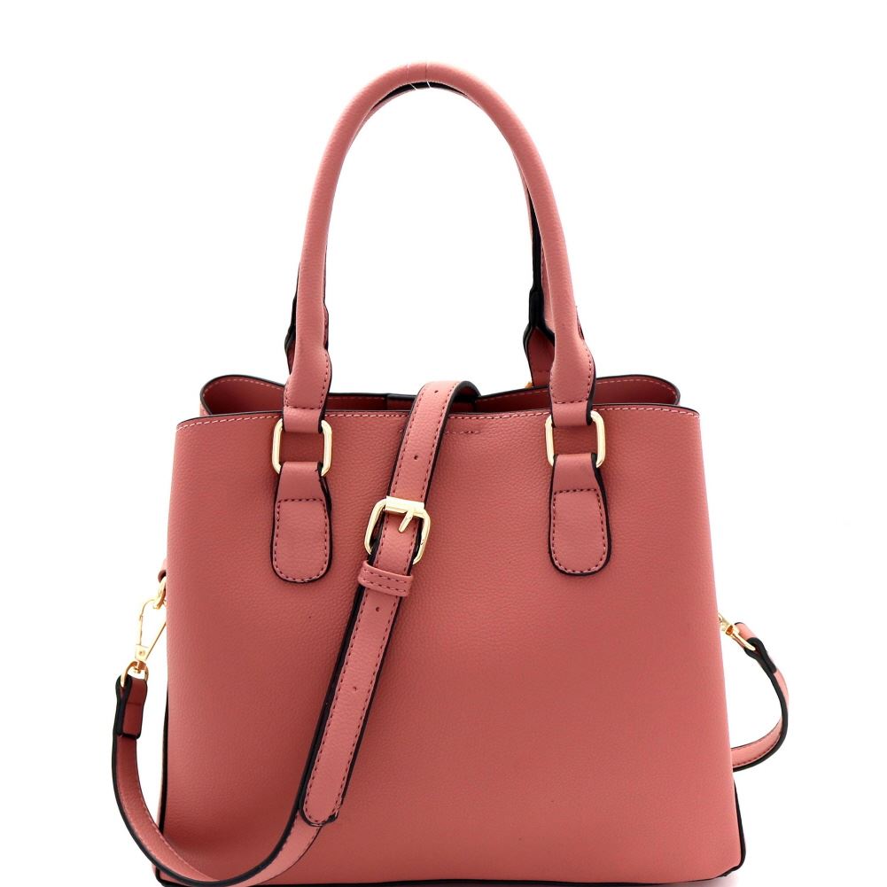 Details about   Multi-Compartment Classy 2-Way PU Leather Satchel Bag 