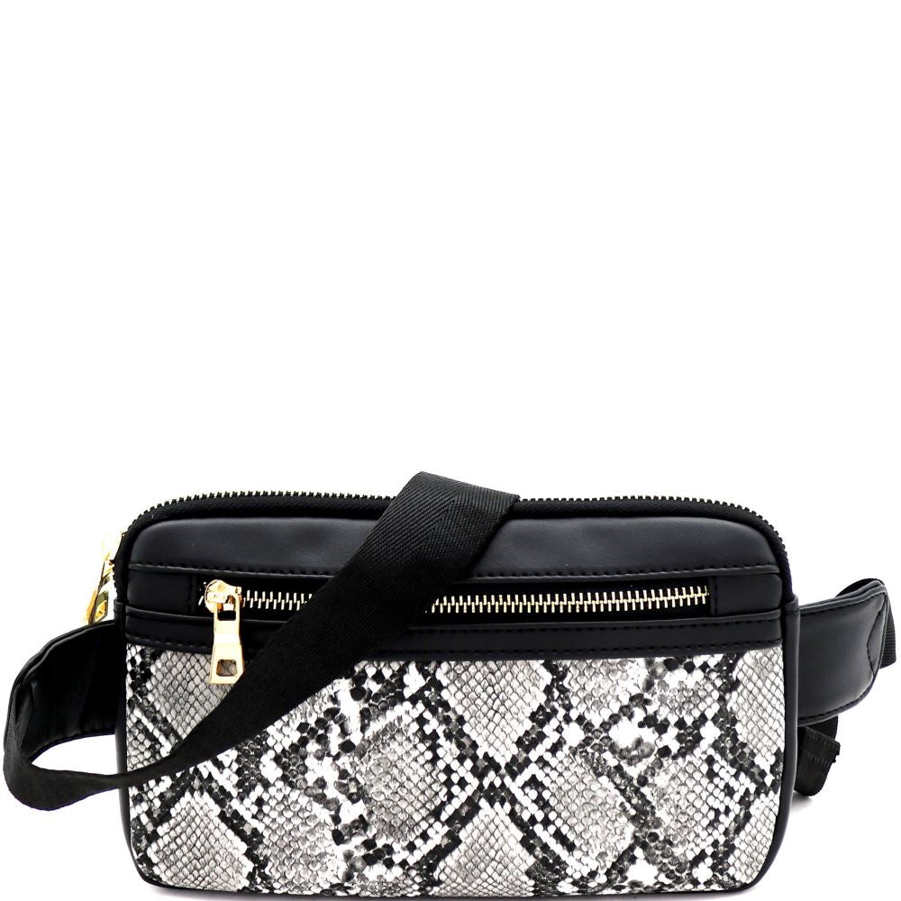 snake print fanny pack