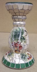 Handmade Mosaic Pedestal 12in x 6 1/2in x 6 1/2in * Terra Cotta Tile -- Used