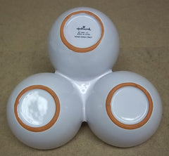 Hallmark Snack Dish with 3 Bowls White 11in x 10in 21-35rt * Ceramic -- Used