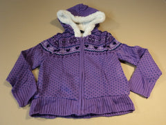 Faded Glory Girls' Zipper Sweater Hooded Female Kids Medium 7-8 Purples -- New No Tags