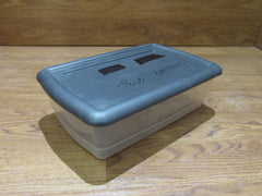 Rubbermaid Storage Tote 13.5in x 8.5in x 4.5in Clear/Gray -- Used