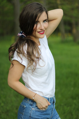 girl wearing tube turban in hair