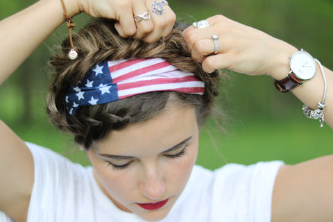 girl wearing tube turban with hair up