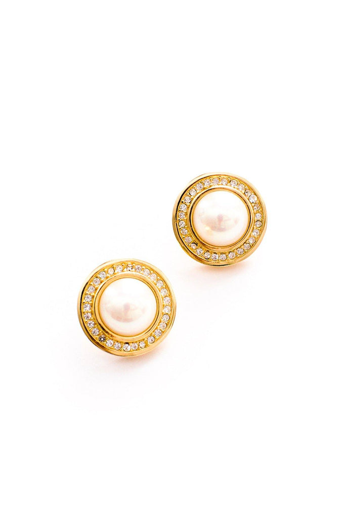 christian dior pearl earrings