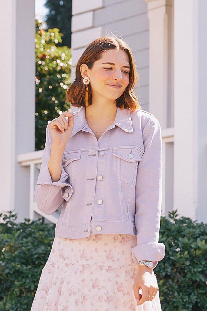 lilac denim jacket