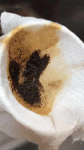 straining the concentrate using a cheesecloth 