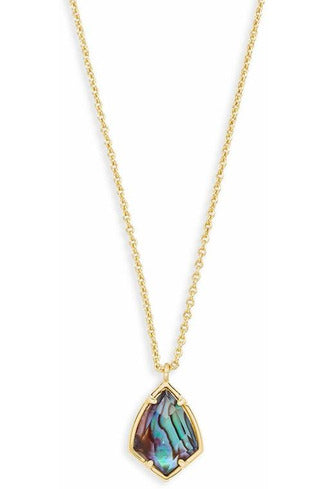 Kendra Scott: Cory Gold Pendant Necklace In Abalone Shell