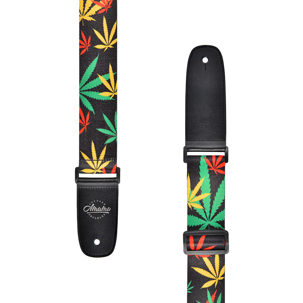 Electric and Bass Guitars with Strap Blocks & Headstock Strap Tie 2 Wide Amumu Reggae Guitar Strap Jamaica Rasta Cotton for Acoustic 