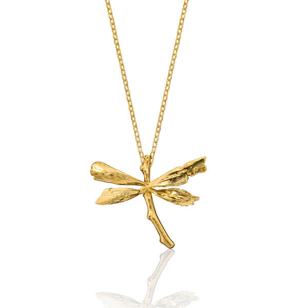Gold Dragonfly Pendant | Zoraida London Jewellery