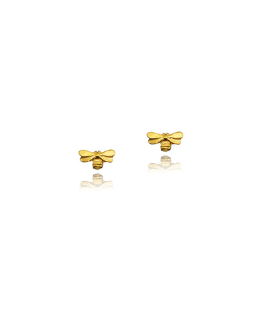 Gold vermeil Honey Bee Stud Earrings by jewellery designer Catherine Zoraida