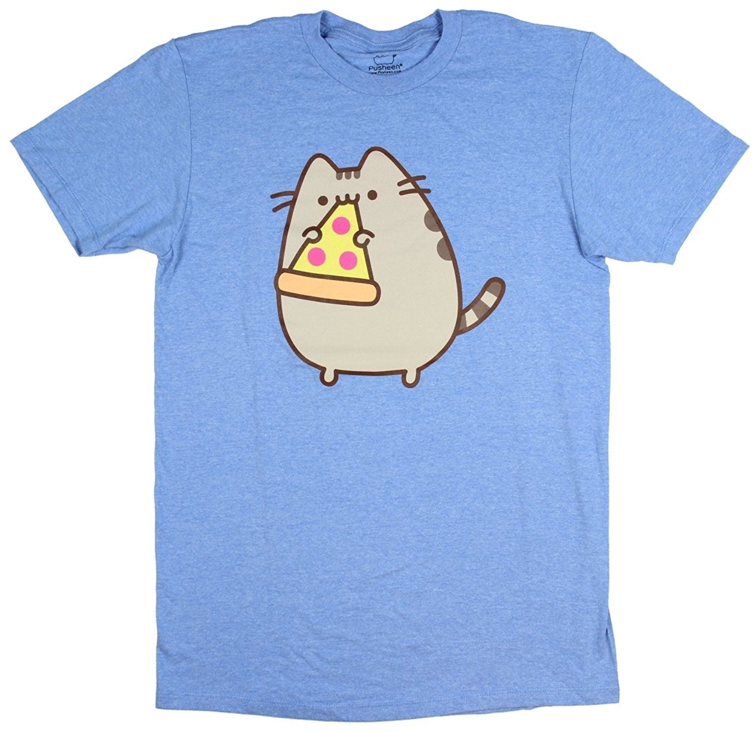 pusheen cat eating pizza