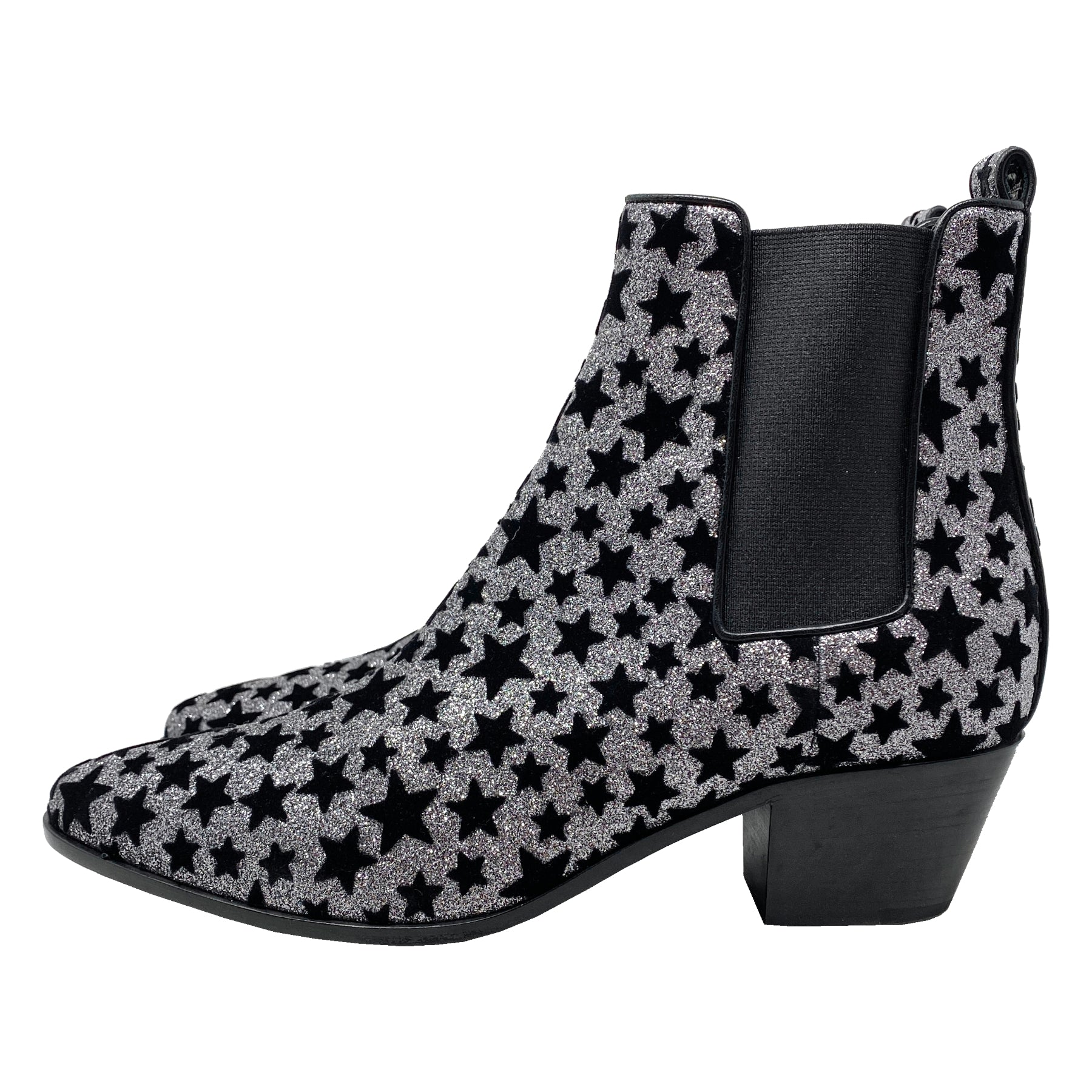 Preek plek rol Saint Laurent Chelsea Rock Star 40 Glitter Boots Size 36.5 – The Global  Collective Co.