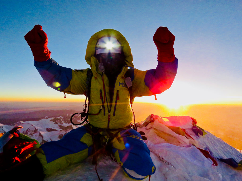 On the summit of Everest