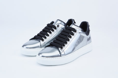 Pantofola d'Oro Court Classic Women's Leather Sneaker in Silver