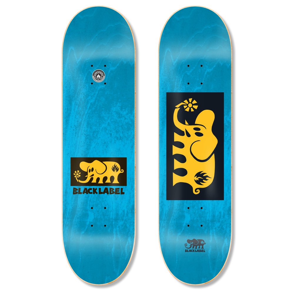 Black Label Skateboard Deck Elephant Block Assorted 8.25 