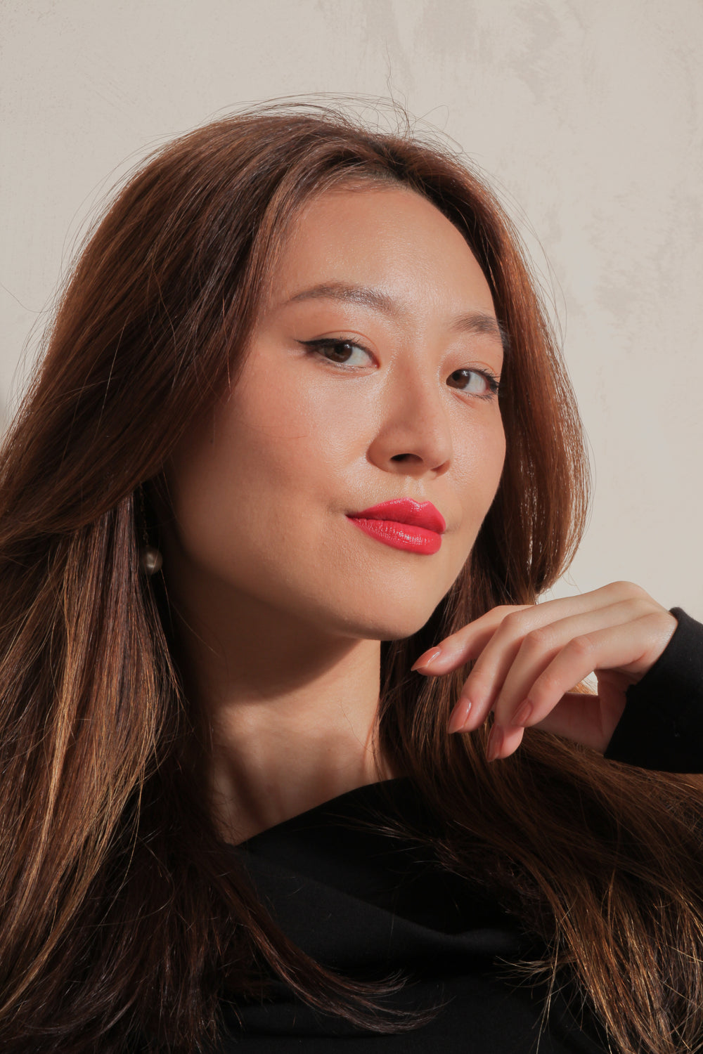 Aleph Muse Sophie Chung wears Sangha Lip / Cheek tint