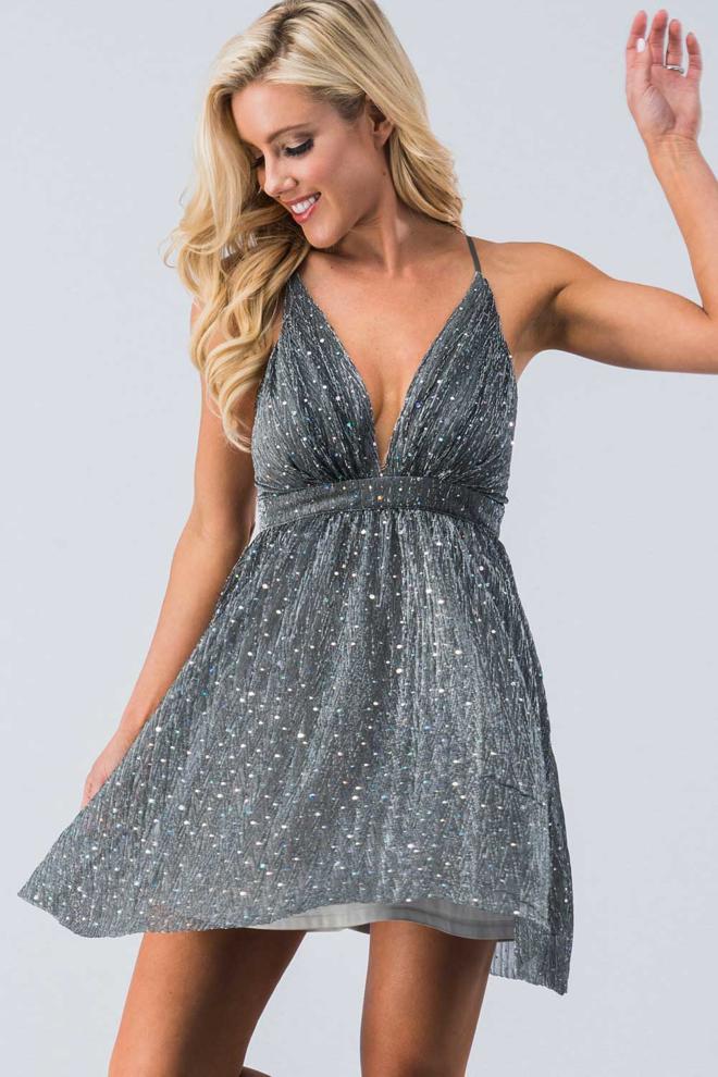 a sparkly dress