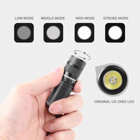 Nicron® 200 Lumens Key Chain Rechargeable Led Flashlight B10