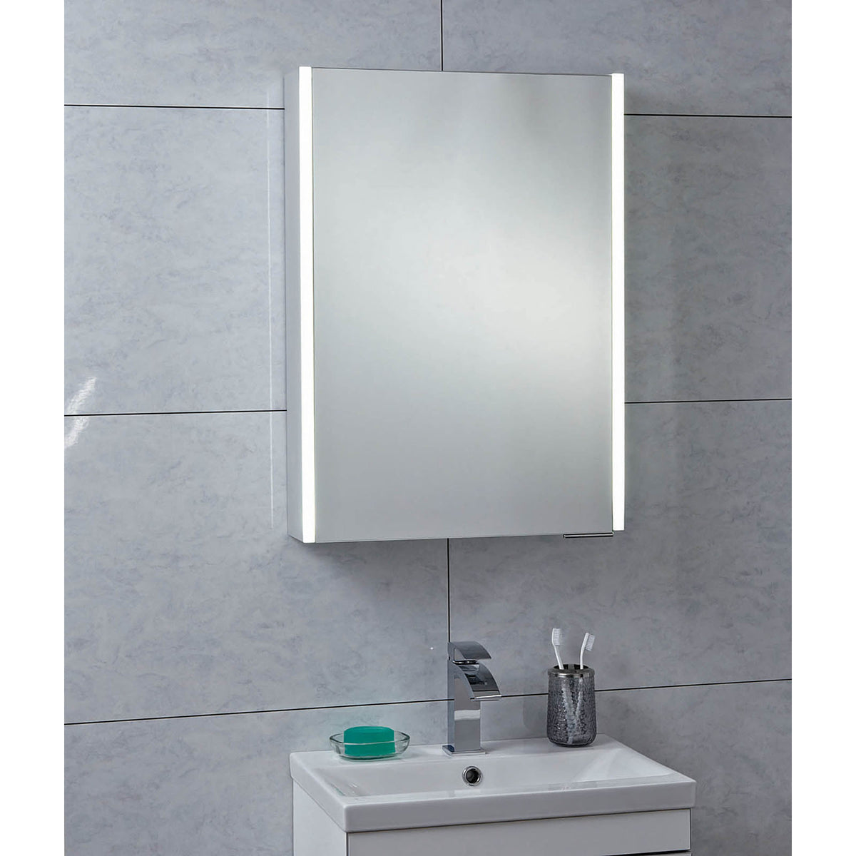 Phoenix Saturn Single Door Led Mirror Cabinet Mi037 Bathroom