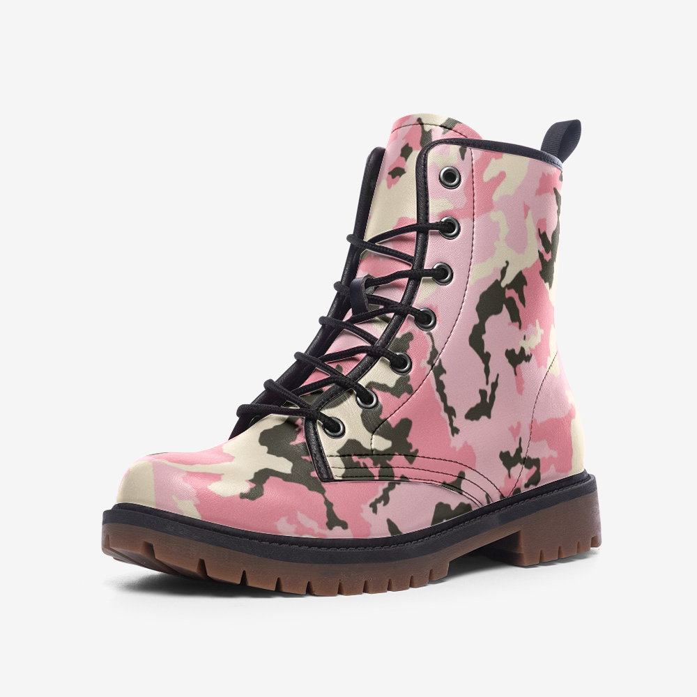 pink military boots