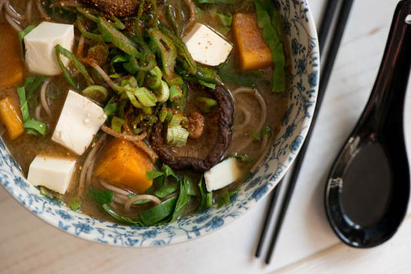 Miso Soup with Buckwheat Noodles